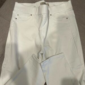 Elastic top white jeans
